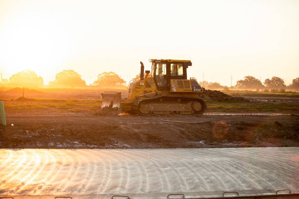 Texas site development project with heavy equipment supporting turnkey infrastructure construction
