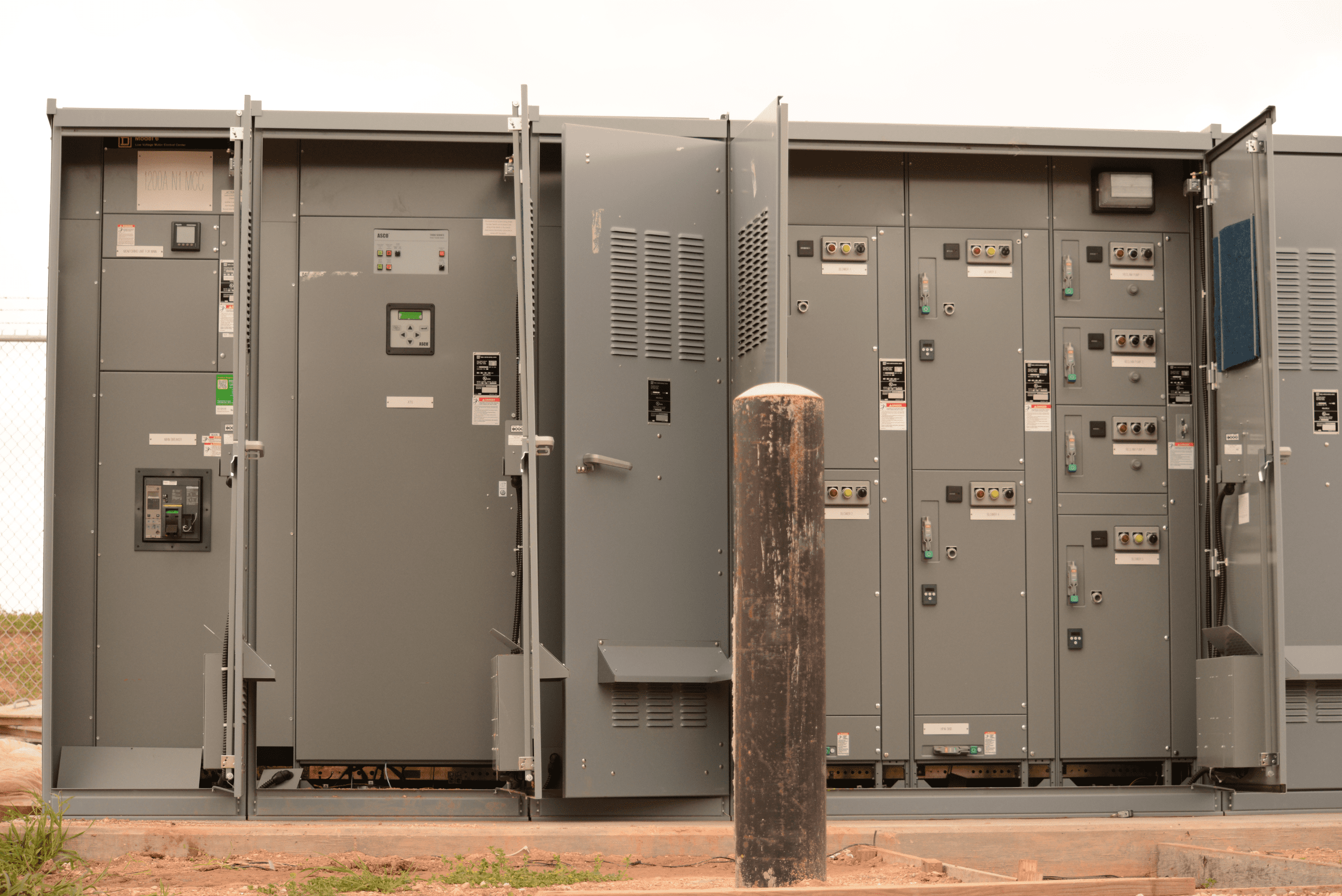 Electrical distribution equipment installed for a commercial infrastructure project in Texas