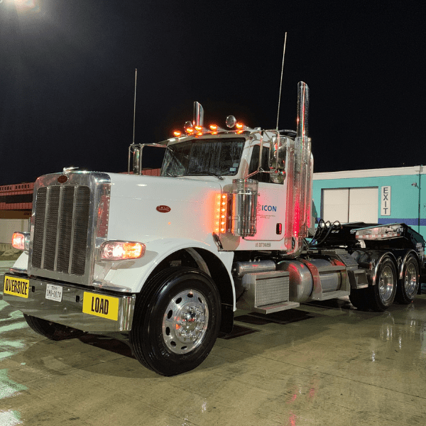 Construction logistics truck providing field operations and site support for a Texas development project