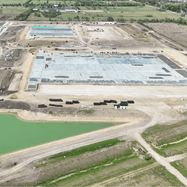Sitework and underground utility installation for a commercial construction project in Texas